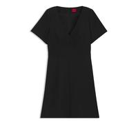 HUGO Kleid mit V-Ausschnitt und herausnehmbaren Schulterpolstern - Style Keviola, 50542656 Schwarz 36