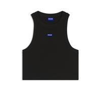 HUGO Kurz geschnittenes Tanktop aus Stretch-Baumwolle mit blauem Logo-Label - Style Baby Tank_B, 50511450 Schwarz M