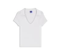 HUGO Kurzarm-Pullover aus Stretch-Gewebe mit Polokragen - Style Sommy_B, 50559545 Weiß XS