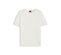 HUGO Kurzarm-Pullover aus Woll-Mix mit Stack-Logo-Stickerei - Style Sessinak, 50570088 Natur L