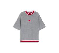 HUGO Kurzarm-Sweatshirt mit kontrastfarbenen Details - Style JAXON_S/s sweatshirt, 50545236 Grau S