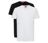 Hugo Boss T-Shirt HUGO-V – 2er-Pack Stretch-Baumwolle V-Ausschnitt Weiß/Schwarz XL