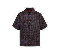 HUGO Kurzarmhemd Herren Comfort Fit Kurzarm Baumwolle schwarz, M