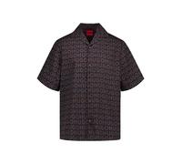 HUGO Kurzarmhemd Herren Comfort Fit Kurzarm Baumwolle schwarz, S