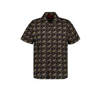 HUGO Kurzarmhemd Herren Regular Fit Kurzarm Baumwolle schwarz, M