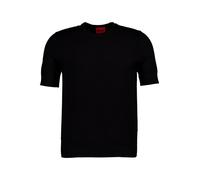 HUGO Kurzarmpullover Herren Slim Fit Rundhals Baumwolle schwarz, XXL