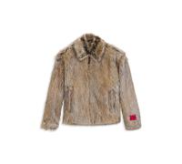 HUGO Kurze Relaxed-Fit Jacke aus Kunstfell - Style Bryan2541, 50546592 Hellbraun L