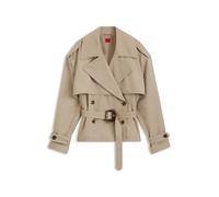 HUGO Kurze Trench-Jacke aus Baumwolle und Leinen - Style Aclunda-1-W, 50557208 Beige 42