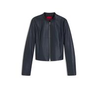 HUGO Lässige Slim-Fit Lederjacke mit Stehkragen - Style Lasari, 50555743 Dunkelblau XXS