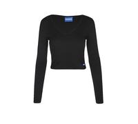 HUGO Langarmshirt DARIMINA Cropped Fit schwarz | S