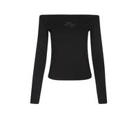 HUGO Top aus Stretch-Baumwolle mit Strass-Logo - Style Dolder_B, 50546931 Schwarz XL