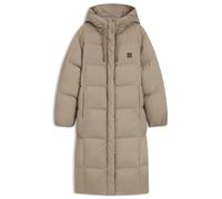 HUGO Lange Daunenjacke mit Kapuze und Stack-Logo-Print - Style Fini-3, 50546355 Hellbeige XL