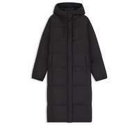 HUGO Lange Daunenjacke mit Kapuze und Stack-Logo-Print - Style Fini-3, 50546355 Schwarz M