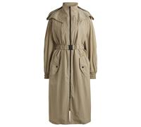 HUGO Langer Parka aus Seersucker-Gewebe mit Gürtel - Style Fatjon-1, 50534621 Beige XS