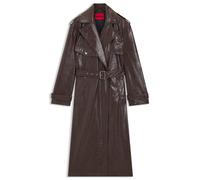 HUGO Langer Relaxed-Fit Trenchcoat aus Kunstleder - Style Malitte-1, 50542286 Dunkelbraun 42