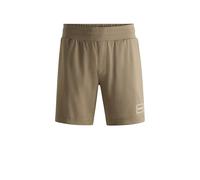 HUGO Shorts aus Stretch-Baumwolle mit eingerahmtem Logo - Style Laze Shorts CW, 50525247 Braun M