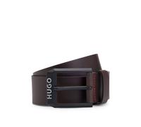 HUGO Ledergürtel mit mattschwarzer Logo-Schließe - Style Gelio-B_Sz40, 50503404 Dunkelbraun 105