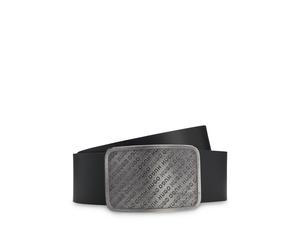 HUGO Ledergürtel mit wiederholtem Logo auf der Koppelschließe - Style Giacob_Sz40, 50563649 Schwarz 90