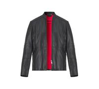 HUGO Lederjacke Herren Stehkragen Ziegenleder schwarz, S