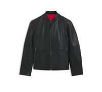 HUGO Slim-Fit Jacke aus genarbtem Leder - Style Lokis-3, 50540984 Schwarz XXL