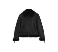 HUGO Lederjacke mit Shearling-Besatz - Style Larford, 50546494 Schwarz S