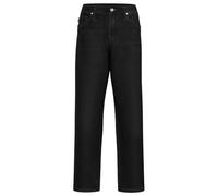 5-Pocket-Jeans HUGO BLUE "Leni_B", Damen, Gr. 28, Länge 34, schwarz (schwarz 001), Denim/Jeans, Obermaterial: 100% Baumwolle, unifarben, casual, loose fit, Jeans, Loose Fit (18098801-28) schwarz 001