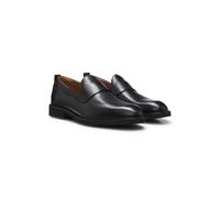 HUGO Loafer aus Leder mit Pennyloafer-Besatz - Style Ginsby_loaf_pllt, 50569010 Schwarz 46