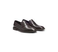 HUGO Loafer aus Leder mit Pennyloafer-Besatz - Style Gryff_loaf_ltpl, 50548435 Dunkelbraun 40