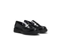 HUGO Loafer aus Leder mit Pennyloafer-Besatz und Stacked-Logo - Style Angey_Mocc_aclt, 50573780 Schwarz 40
