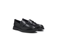 HUGO Loafer aus Leder mit perforierten Logos - Style Lenner_loaf_pfmn, 50563309 Schwarz 43
