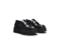 HUGO Loafers aus Kunstleder mit Stack-Logo - Style Kris_Loafer_brspu, 50557736 Schwarz 38