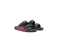 HUGO Logo-Sandalen mit zwei Klettverschluss-Riemen - Style Evander_Sand_lg, 50542042 Schwarz 40