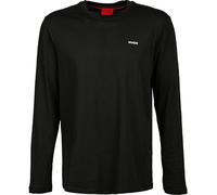 HUGO Longsleeve Herren Regular Fit Langarm Rundhals Baumwolle schwarz, S