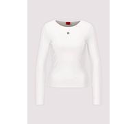HUGO Longsleeve weiß, elastisch M White