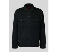 HUGO Loose Fit Hemdjacke mit Umlegekragen Modell 'ENALU' in Black, Größe XXL