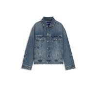 HUGO Loose-Fit Jacke aus blauem Stone-washed-Denim - Style Kirkby, 50547150 Blau S
