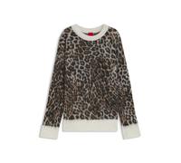 HUGO Loose-Fit Strickpullover mit Leoparden-Jacquard - Style Seratu, 50548255 Gemustert XS
