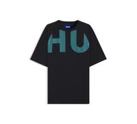 HUGO Loose-Fit T-Shirt aus Baumwoll-Jersey mit Wraparound-Logo - Style Nalftee, 50552485 Schwarz L