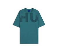 HUGO Loose-Fit T-Shirt aus Baumwoll-Jersey mit Wraparound-Logo - Style Nalftee, 50552485 Türkis S