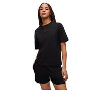 HUGO Relaxed-Fit T-Shirt aus softem Jersey mit kontrastfarbenem Logo - Style SHUFFLE_T-SHIRT, 50490593 Schwarz M