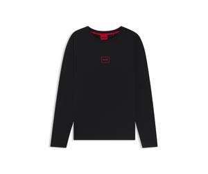 HUGO Loungewear-Top aus Stretch-Baumwolle mit Logo - Style Laze Longsleeve, 50525229 Schwarz XL