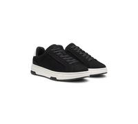 HUGO Lowtop Sneakers aus Veloursleder-Imitat - Style Yarrow_tenn_mfnu, 50557999 Dunkelgrau 45