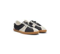 HUGO Lowtop Sneakers mit Veloursleder-Details - Style Serenata_Tenn_nyalsd, 50569315 Schwarz / Weiß 38