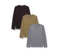 Langarmshirt HUGO UNDERWEAR "LS-SHIRT RN TRIPLET", Herren, Gr. M (50), open miscellaneous 988, Single Jersey, Obermaterial: 100% Baumwolle, Basic, Shirts Langarmshirt (33752255-M)