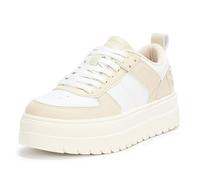 HUGO Lyssa Damen Plateau-Sneaker mit niedrigem Profil, Soft Cream/White, 36 EU