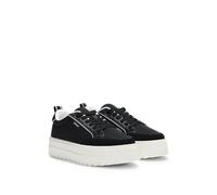 HUGO Plateau-Sneakers mit Veloursleder-Details - Style Lyssa_Tenn_nysdpu, 50536343 Schwarz 39