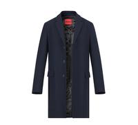 HUGO Mantel Herren Reverskragen Schurwolle blau, 54 (XL)