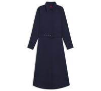 HUGO Maxikleid aus Baumwollsatin mit Gürtel - Style Kilini, 50563912 Dunkelblau 44