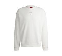 HUGO Sweatshirt Dapocrew Regular Fit aus reiner Baumwolle mit Label-Detail Offwhite Herren M