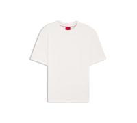 HUGO Relaxed Fit T-Shirt aus reiner Baumwolle Modell 'DAPOLINO' in Offwhite, Größe L